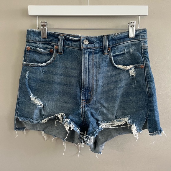 Abercrombie &‎ Fitch The Cut Off Shorts High Rise - Size 2 Jean Denim Summer - Picture 1 of 5